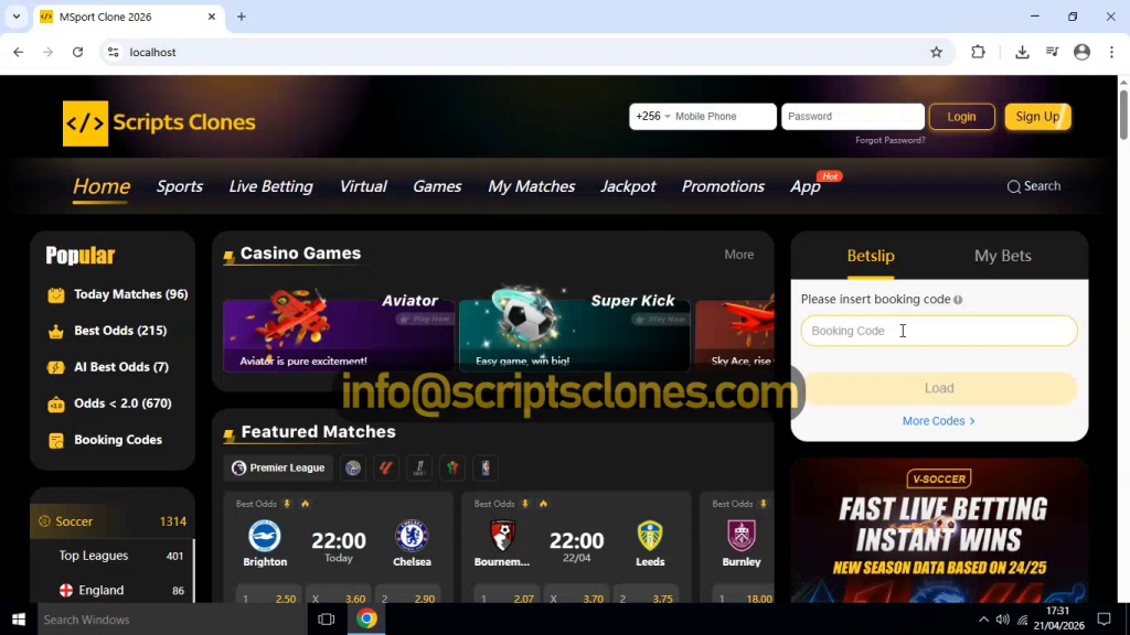 MSport Clone Script - Scripts Clones
